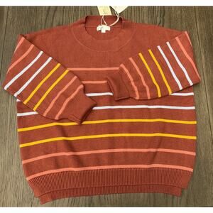Grace & Lace Striped Knit Sweater XL NWT Crew Neck